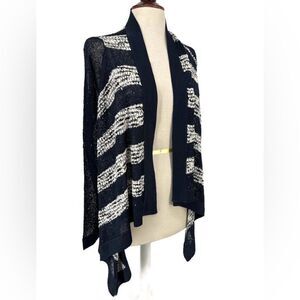 NWT Dolce Cabo‎ Striped Open Draped Cardigan Sweater Sz S/M
